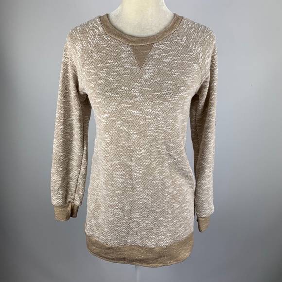 Twenty Second 22nd Tops - Twenty Second 22nd Medium Blouse Tan Elbow Patch